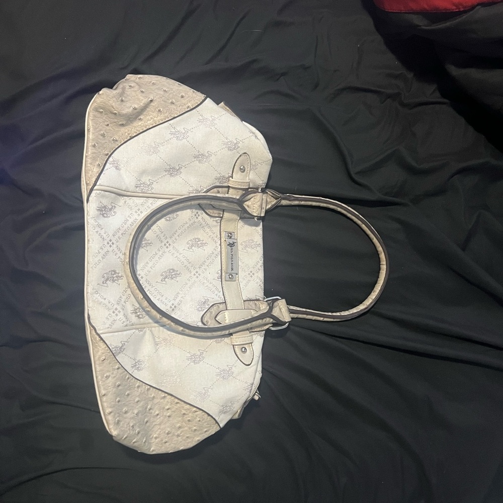 Vintage Polo white and tan bag